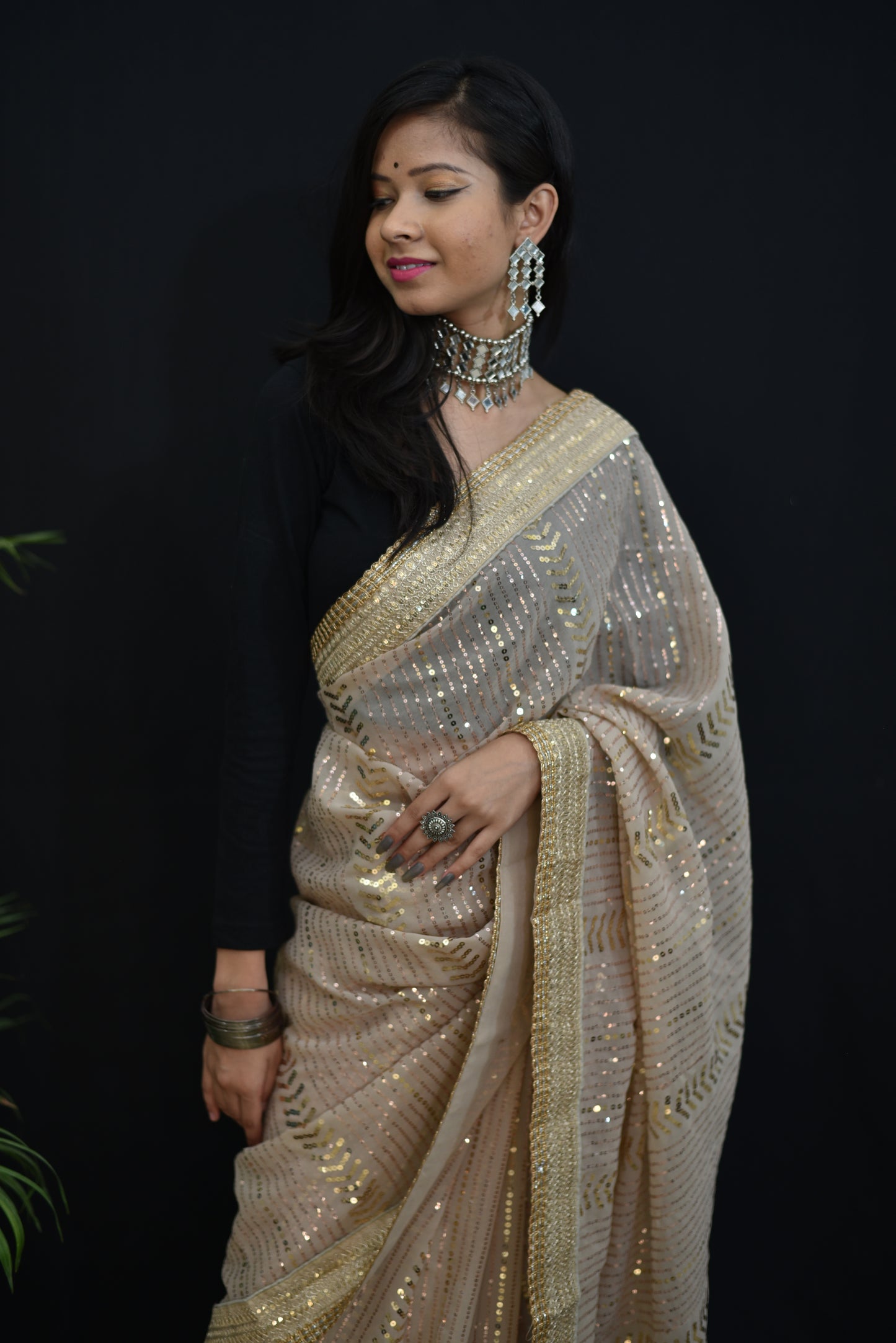 Beautiful sequence saree